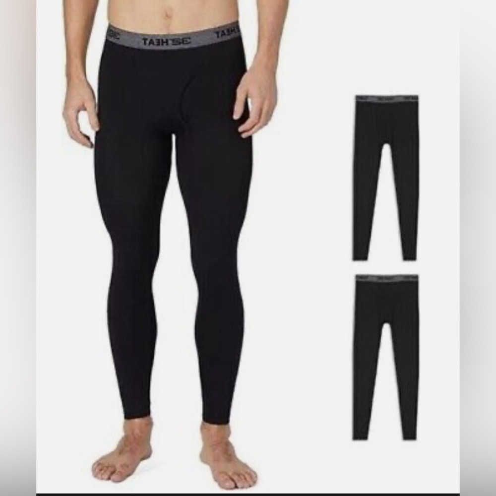 32 DEGREES Men's 2-Pack Performance Lightweight Thermal Base layer Pant,Black S